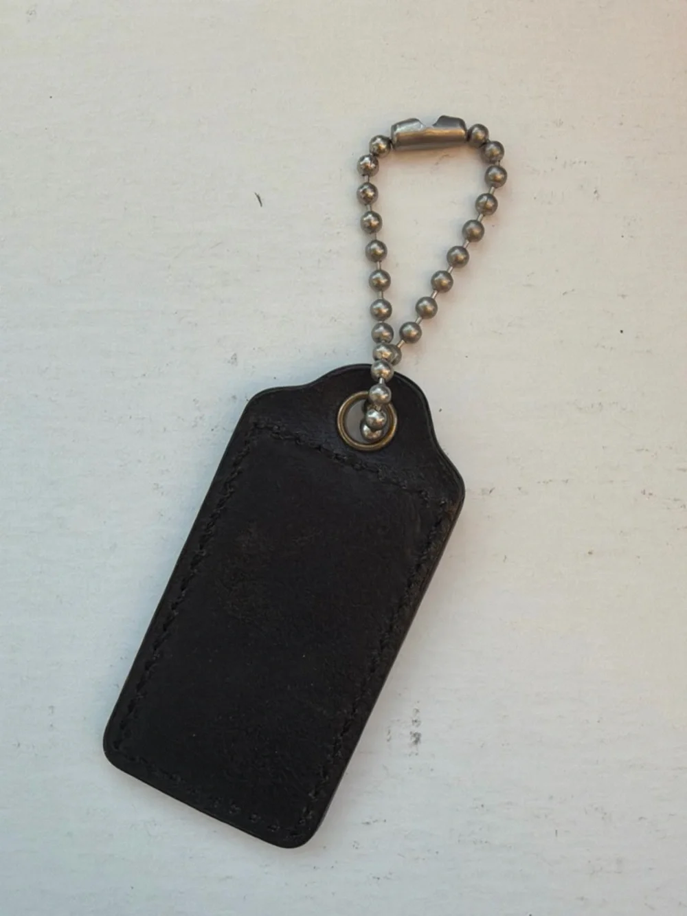 COACH Black Leather Hang Tag